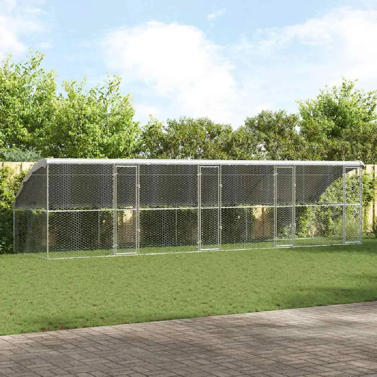 vidaXL Kennel pour Chiens 4 pcs 8 x 2 x 2 Acier - vue 5