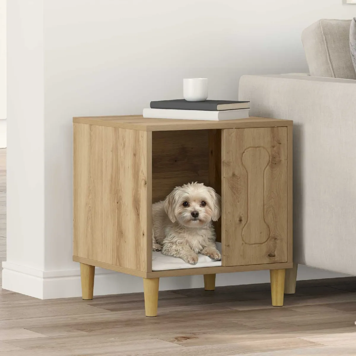 vidaXL Maison pour Chiens Chêne artisan 44 x 42 x 49 cm