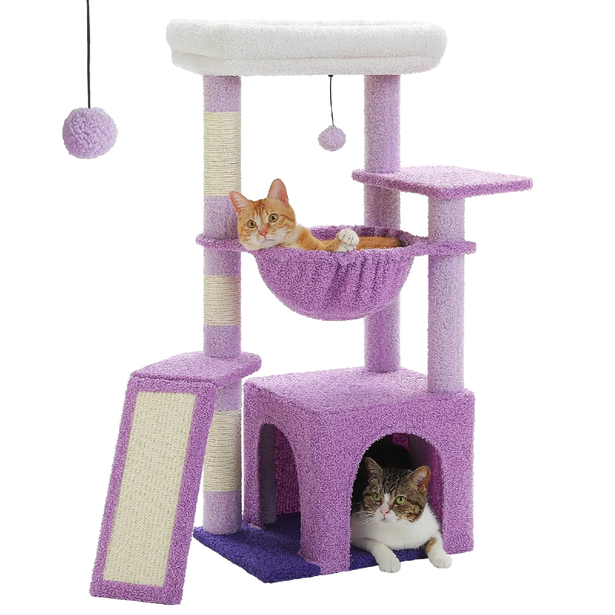 Petit Arbre à Chat Multifonction 92 cm Violet