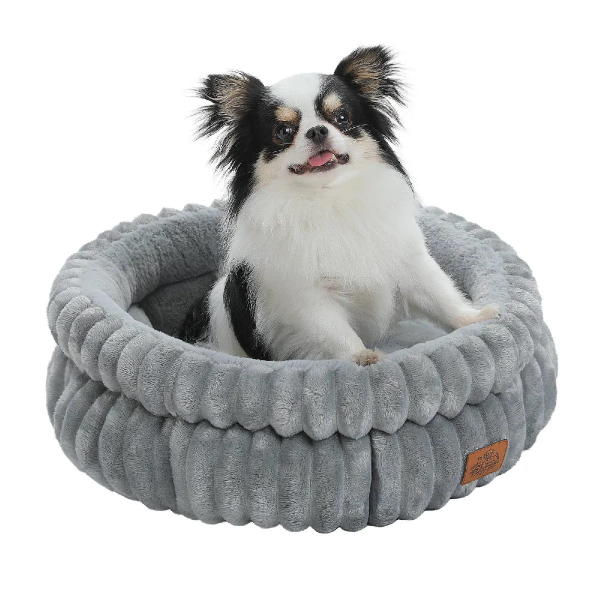 Comparer les prix de Lit Donut Confortable pour Chats M 61 x 61 x 23 cm Gris