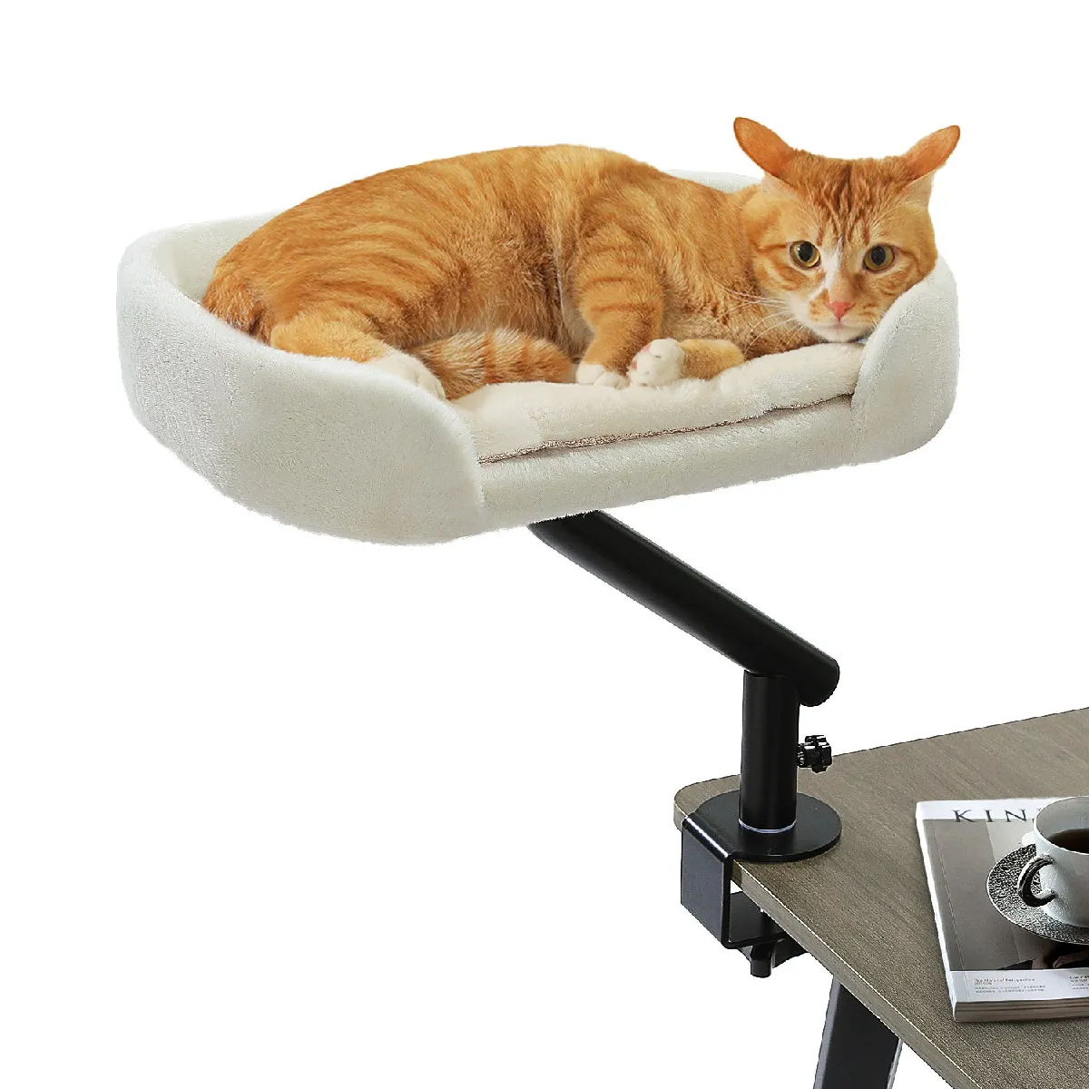 Comparer les prix de Lit pour Chat de Bureau en Fourrure Douce Beige
