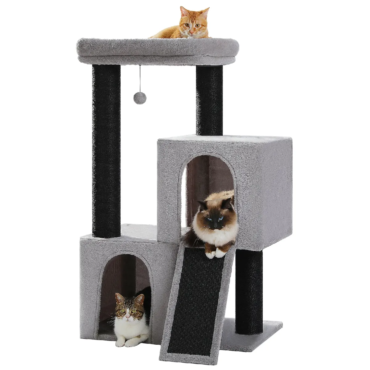 Comparer les prix de Arbre à Chat 114 cm Griffoirs XXL et Doubles Condos Noir