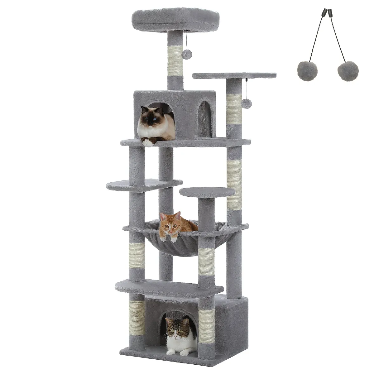 Comparer les prix de Arbre à Chat Géant 164 cm avec Griffoir et Condo Gris M