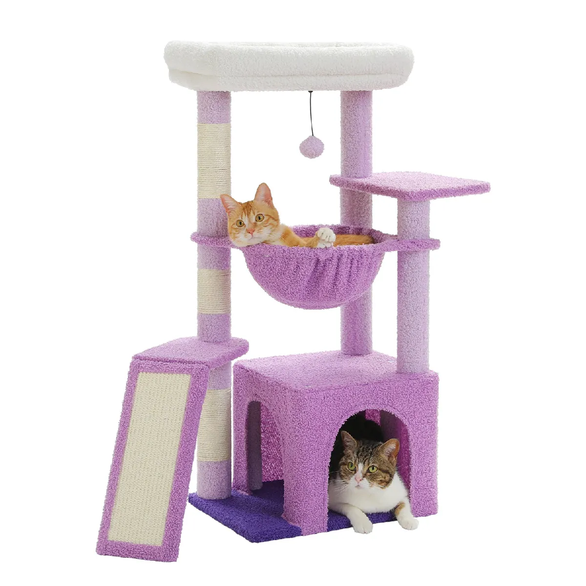 Meilleurs prix pour Petit Arbre à Chat Multifonction 92 cm Violet