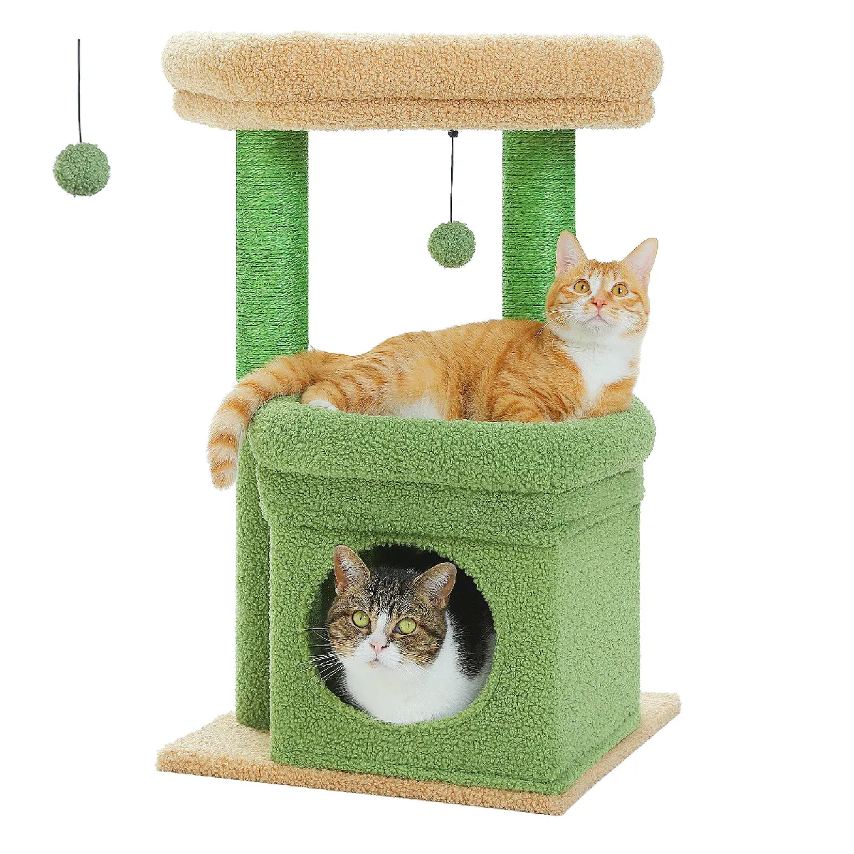 Meilleurs prix pour Petit Arbre à Chat avec Perchoir XL 70 cm Vert