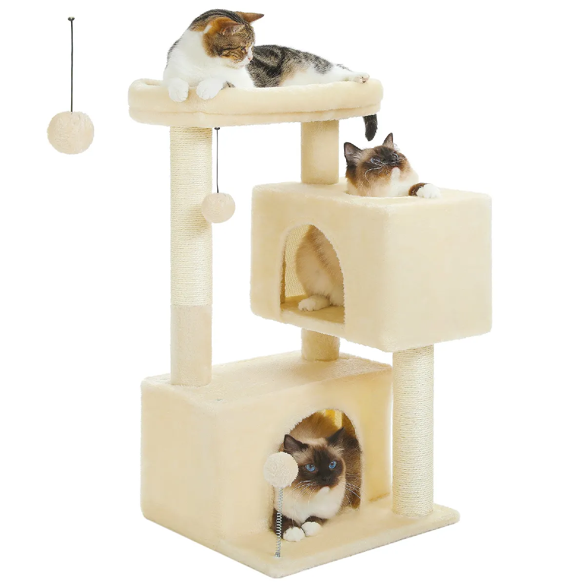 Comparer les prix de Arbre à Chat Compact avec 2 Condos 80 cm Beige