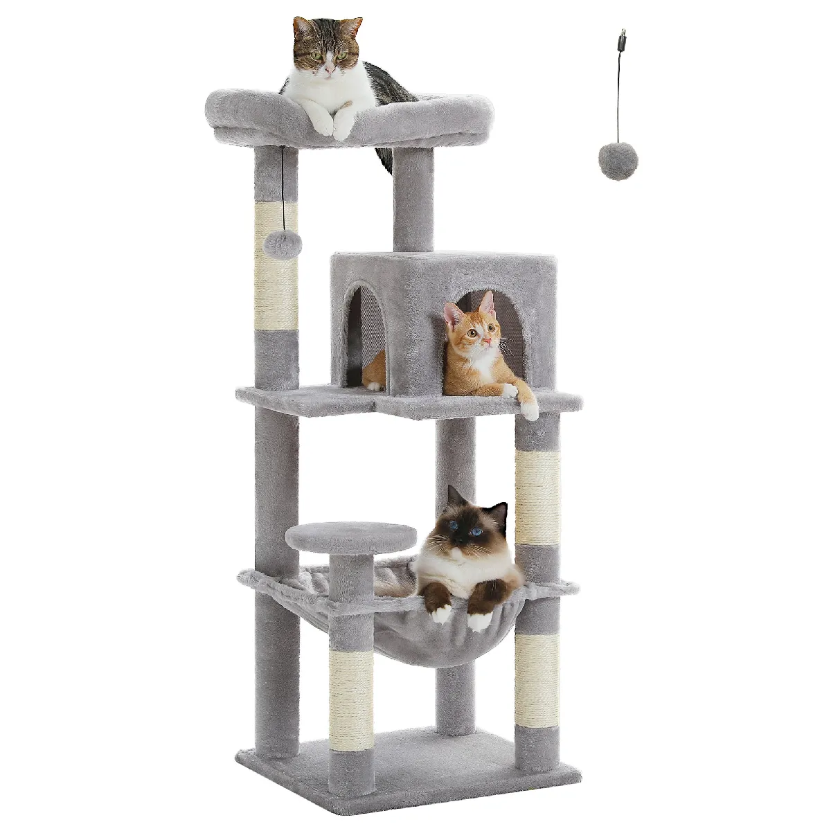 Comparer les prix de Arbre à Chat 116 cm avec Hamac et Maison Gris M