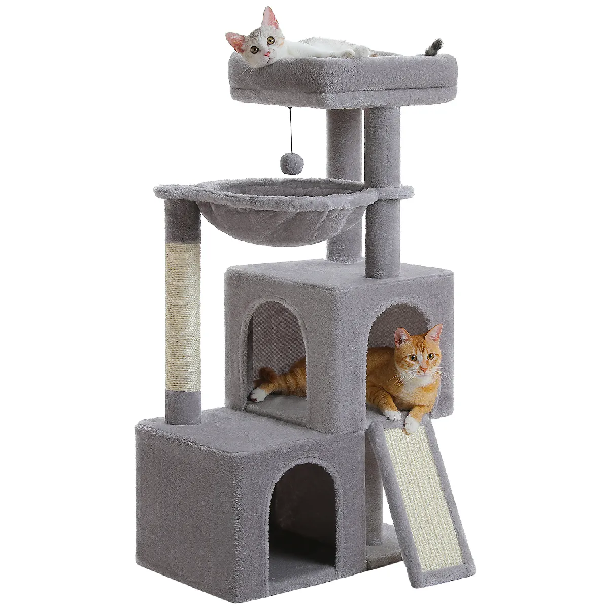 Arbre à Chat 104 cm avec Niches Gris