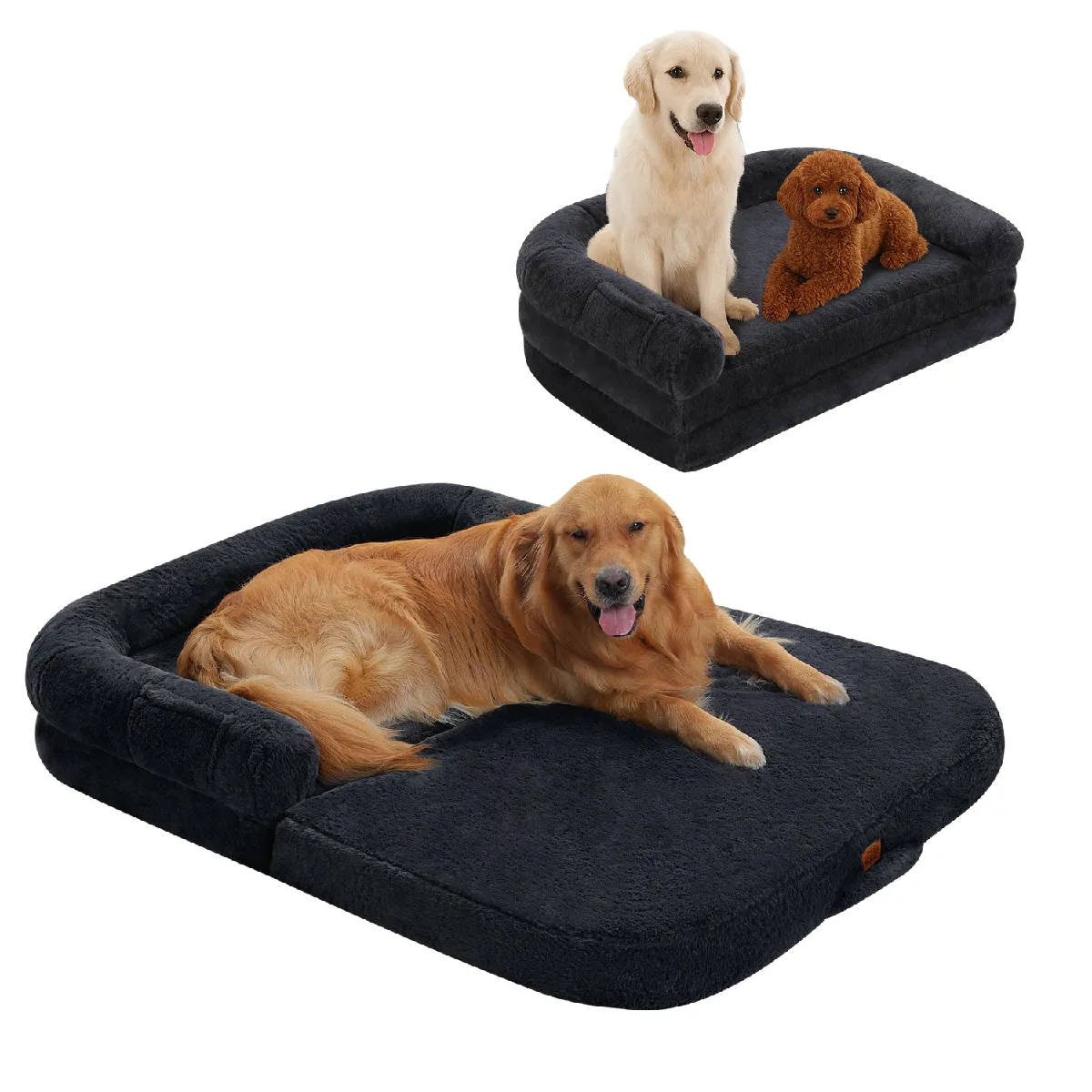 Lit pour Chien et Humain XL 138 cm Gris