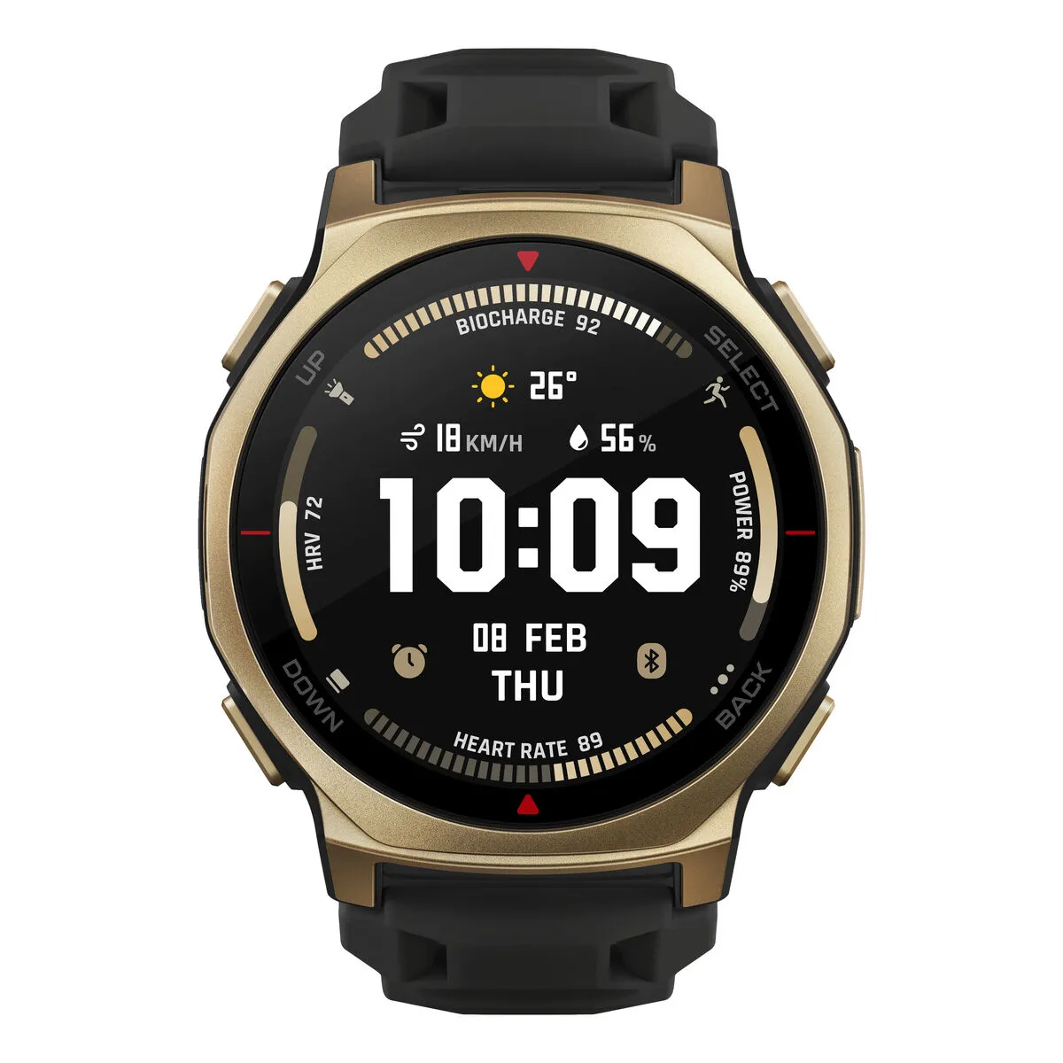 AMAZFIT Montre intelligente  W2548GL1N Noir Dor&eacute; &Oslash; 44 mm