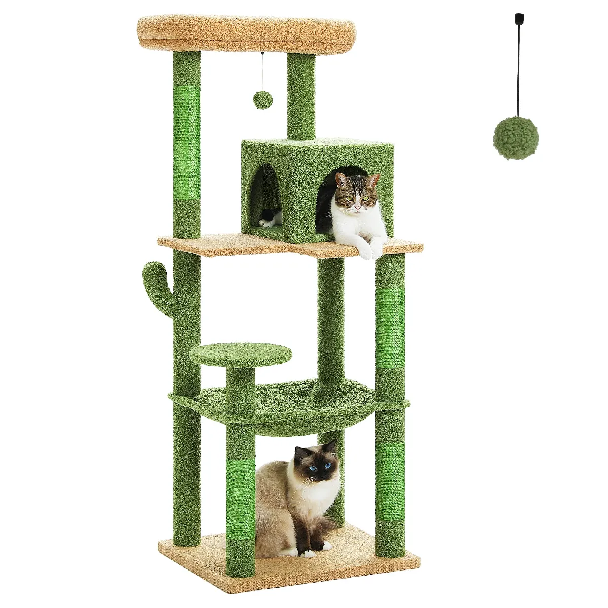 Comparer les prix de Arbre à Chat 143 cm avec Hamac et Maison Vert L