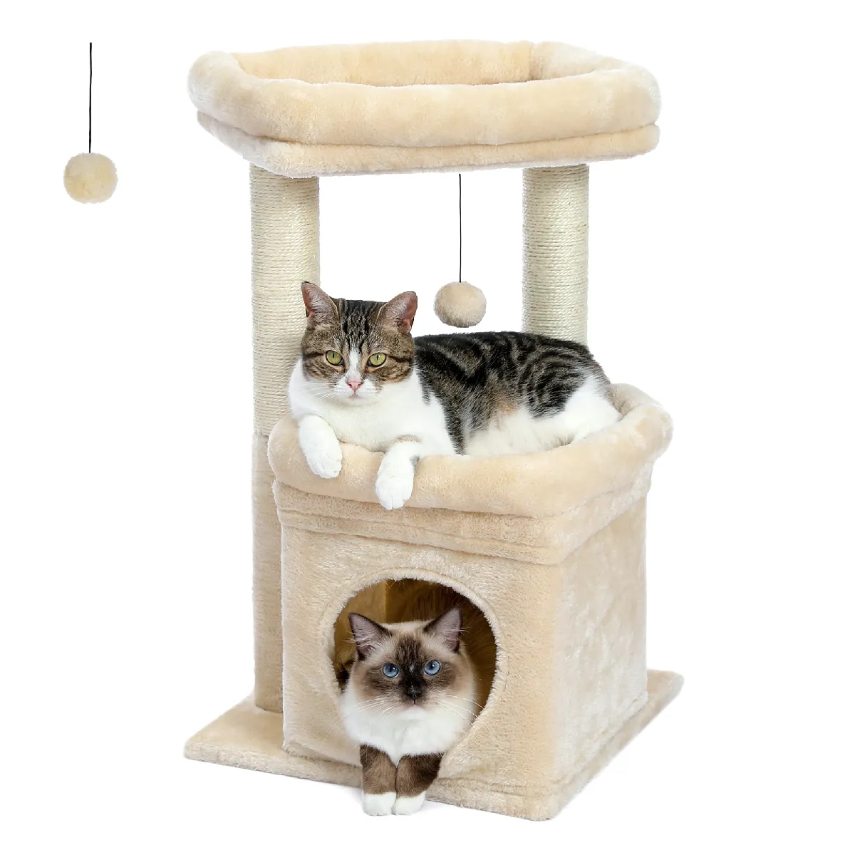 Meilleurs prix pour Petit Arbre à Chat avec Perchoir XL 70 cm Beige