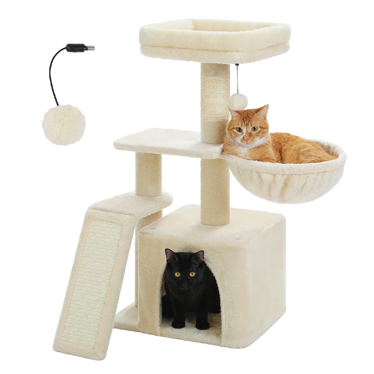 Meilleurs prix pour Petit Arbre à Chat Modulable 73 cm Beige