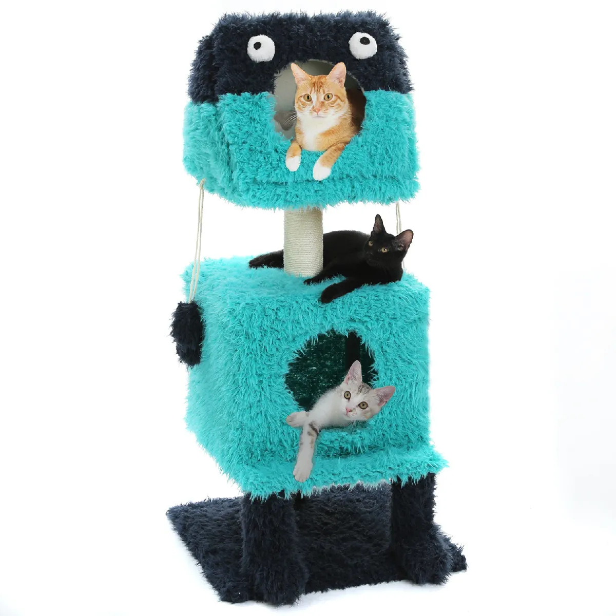Comparer les prix de Arbre à Chat Monstre pour Chats 2-en-1 108 cm Bleu