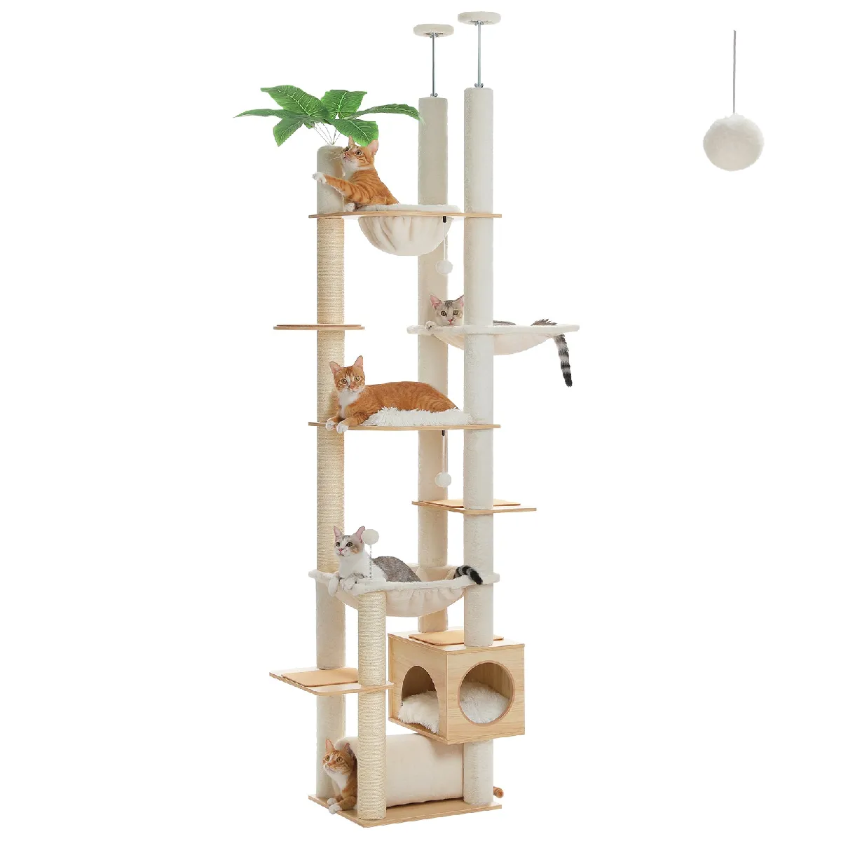 Comparer les prix de Arbre à Chat du Sol au Plafond 237-256 cm Beige