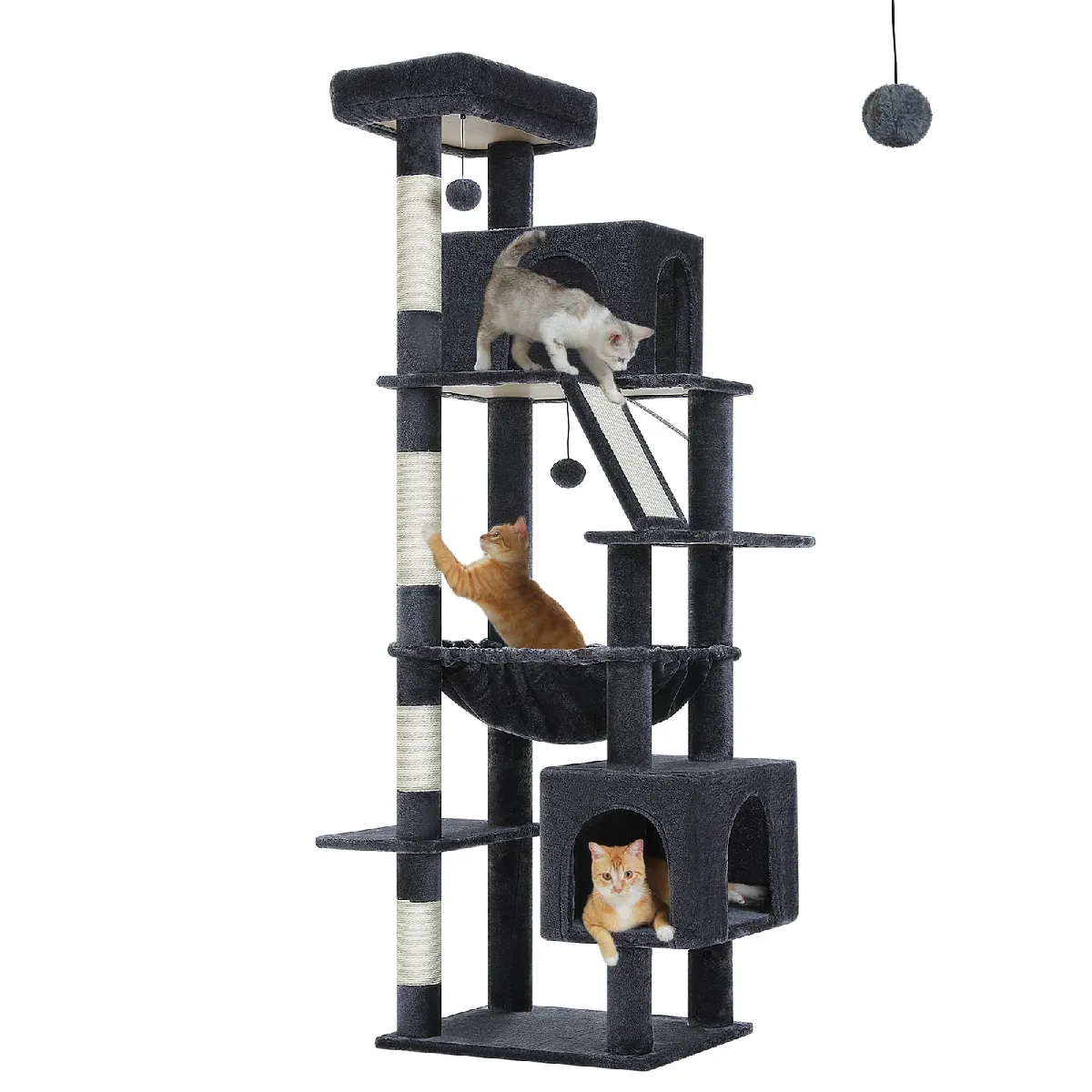 Comparer les prix de Arbre à Chat XXL 180 cm de Haut Gris Foncé