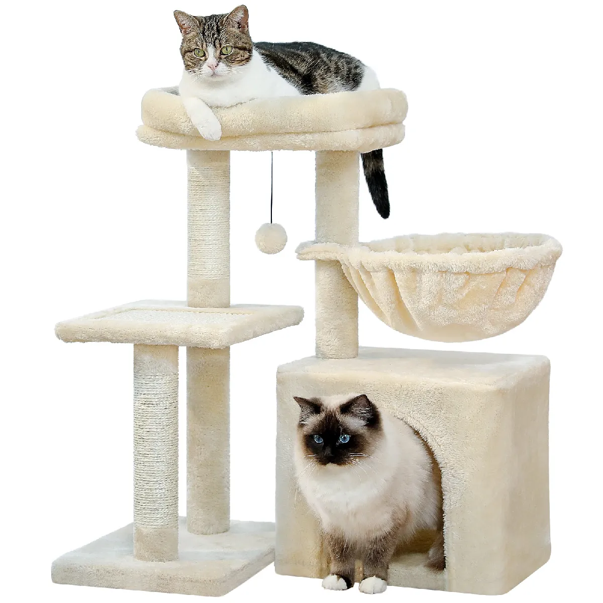 Meilleurs prix pour Petit Arbre à Chat 72 cm avec Hamac Beige