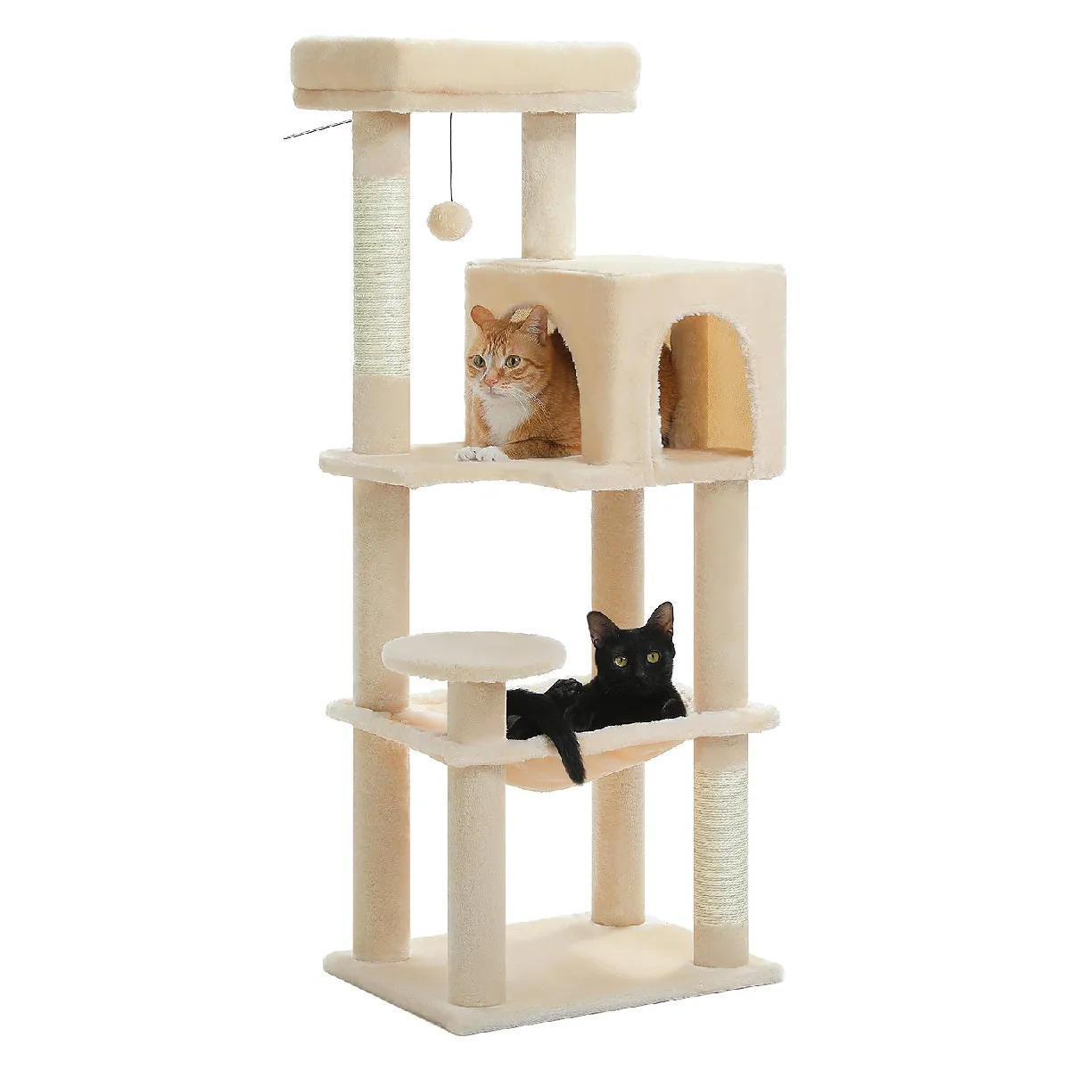 Comparer les prix de Arbre à Chat 116 cm avec Hamac et Maison Beige M