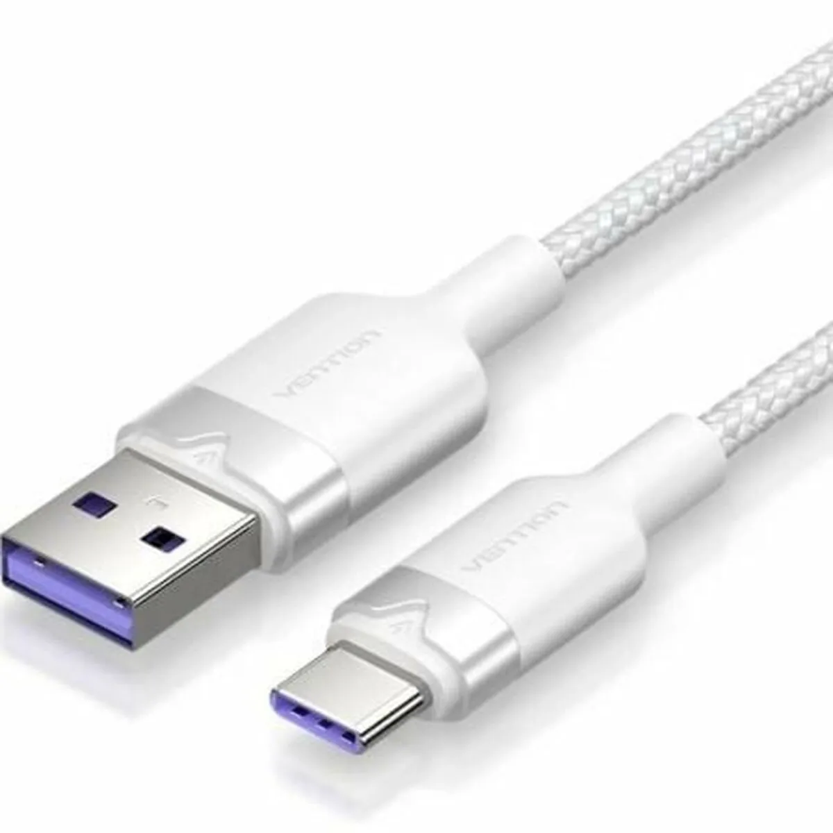 Câble USB Vention CTOWF Type-C USB-A 1m 100W 480Mbps Blanc - Image 2