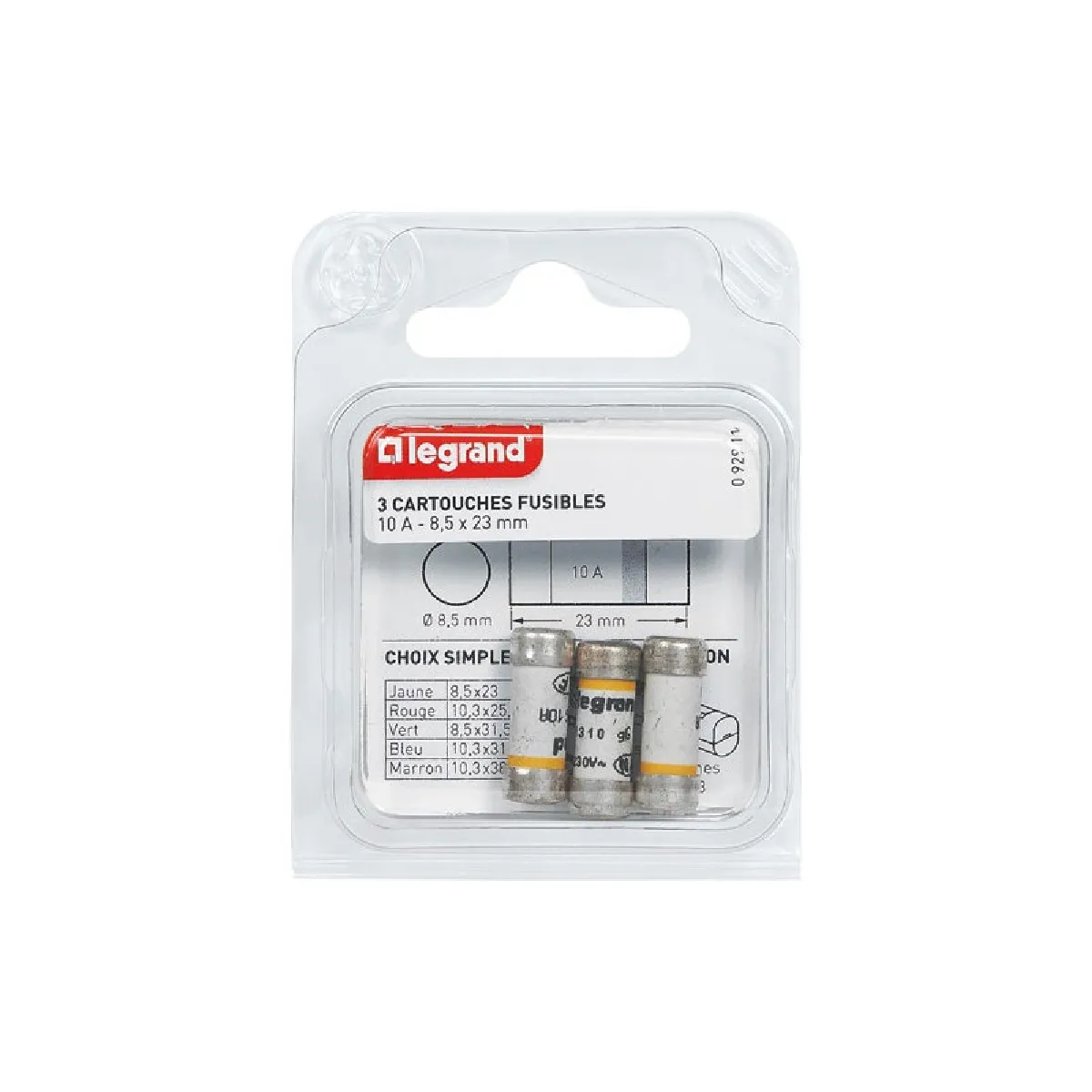 Legrand Fusible Sans Voyant 10A 8.5X23 X3 Bl - 092911