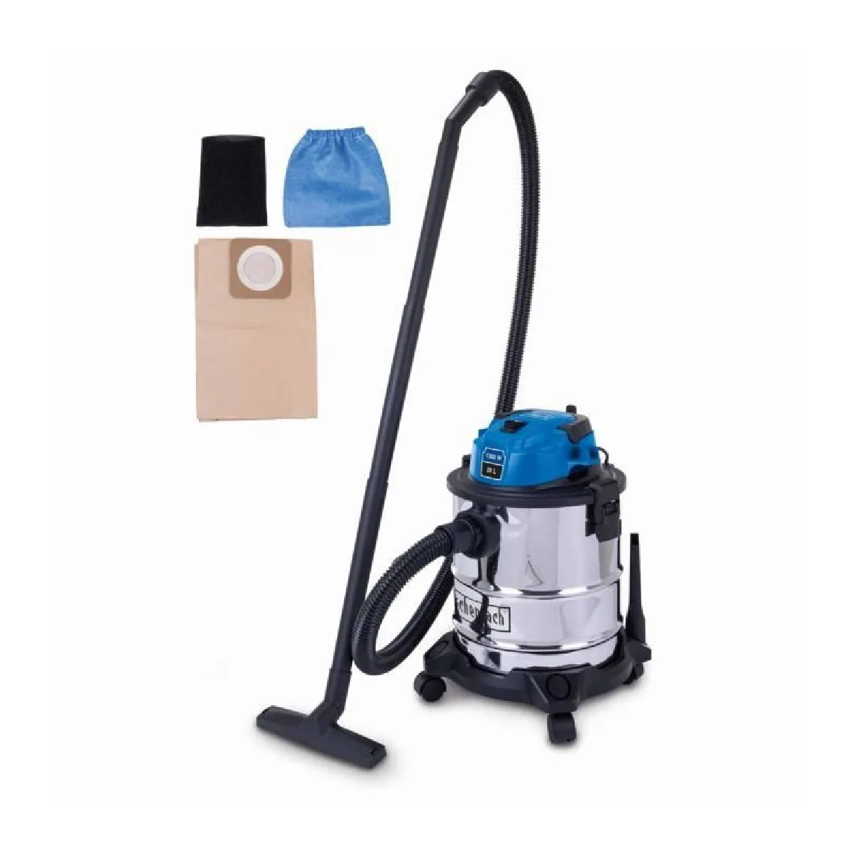 SCHEPPACH Aspirateur eau et poussiere V20 - 1300 W - Cuve acier inoxydable 20L - 
