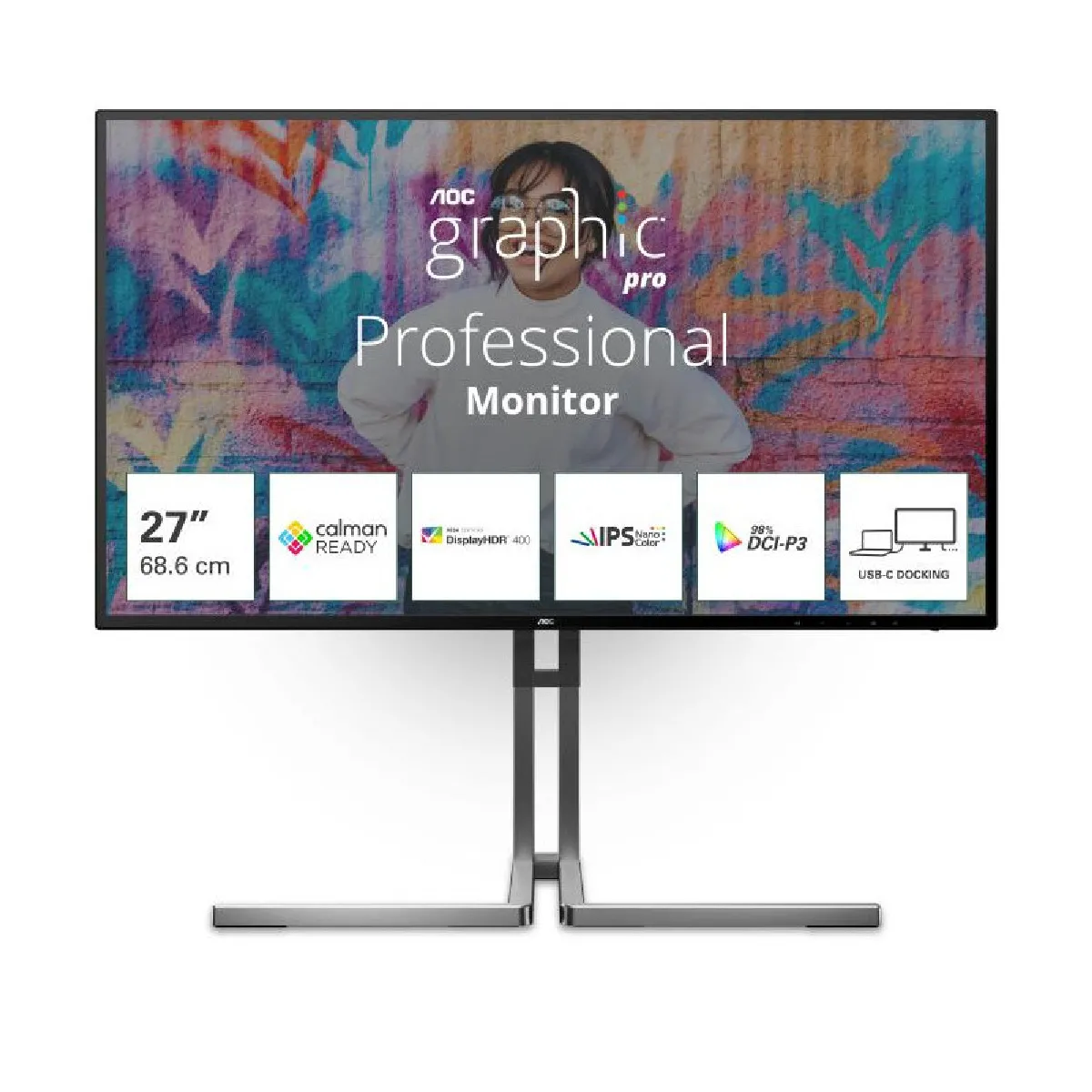 Écran AOC Graphic Pro U27U3CV 27 pouces LED Nano IPS UltraHD 4K Delta E - Image 7
