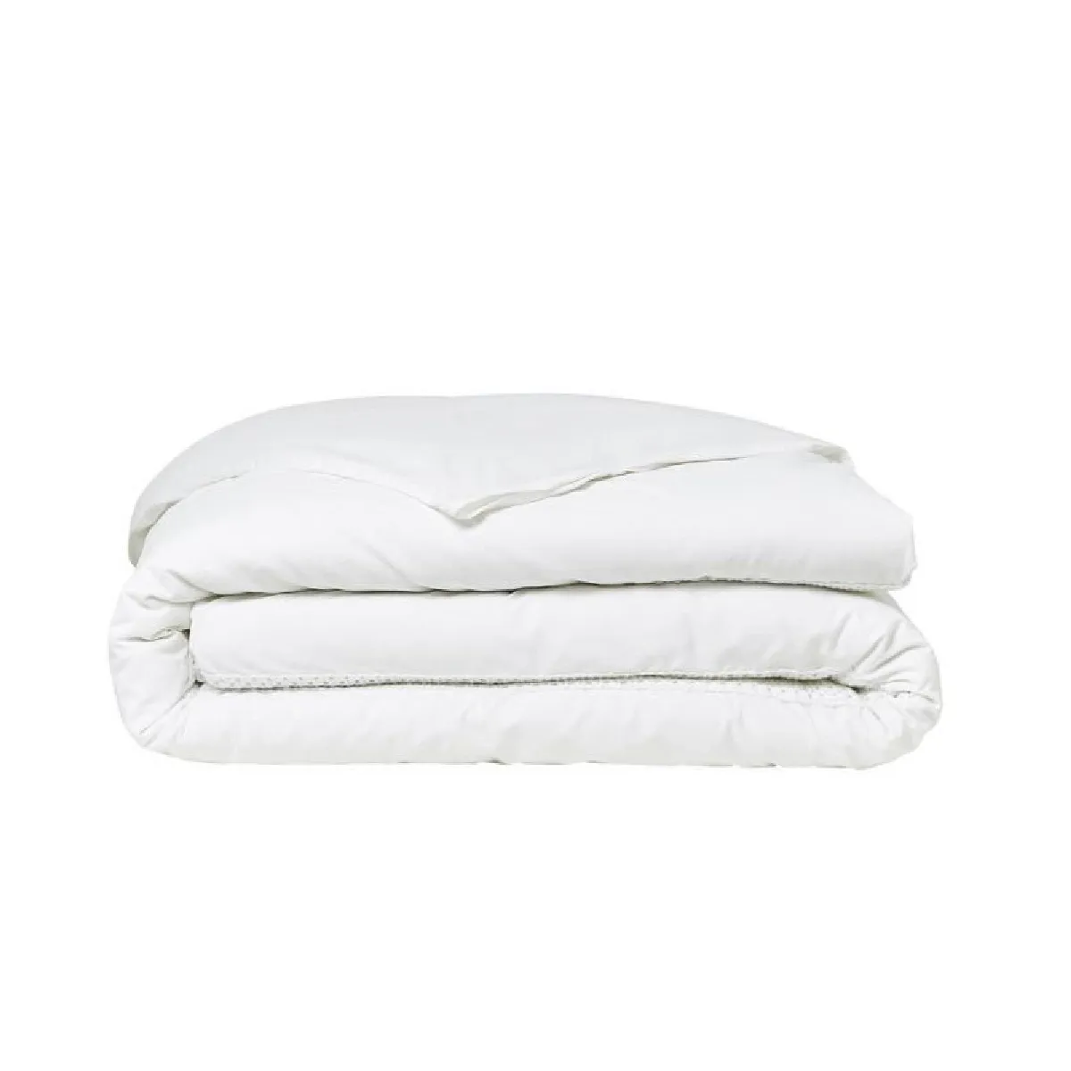 Housse de couette Maison Lefebvre Parure de lit Prestige - 220 x 240 cm - 2 personnes - 100% Percale finition macram - Craie