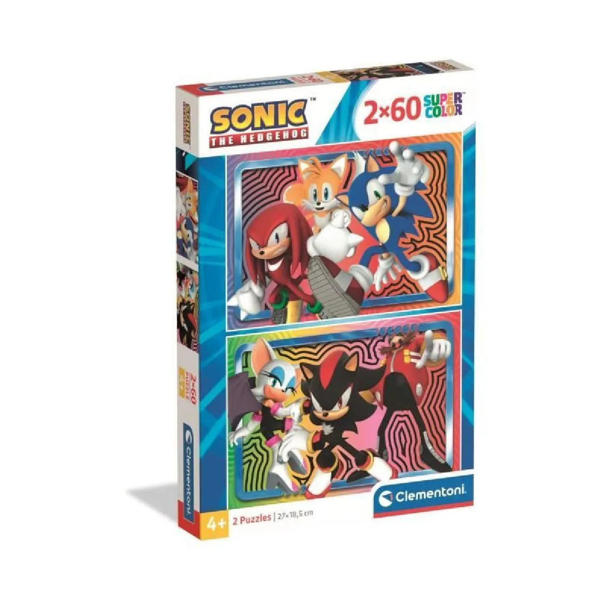 Clementoni Puzzle Enfant 2X60 Pièces Sonic Fabriqué en Italie 24821