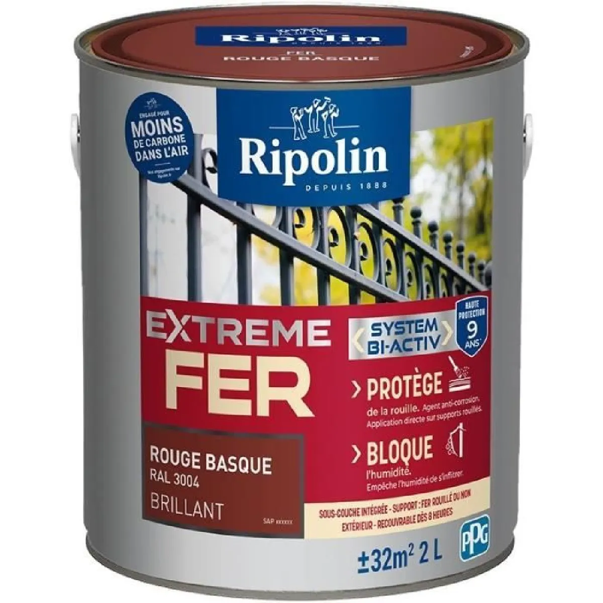 Extrême fer rouge basque RAL 3004 brillant - RIPOLIN - 2 L