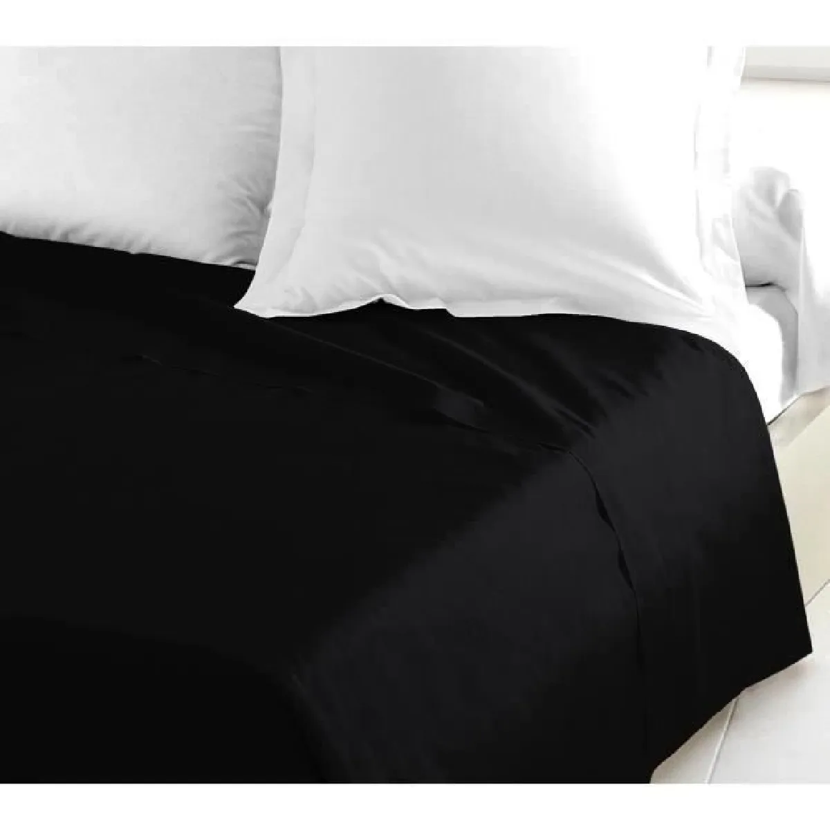 Drap plat Lovely Home Drap plat 100% coton 240x300 cm noir