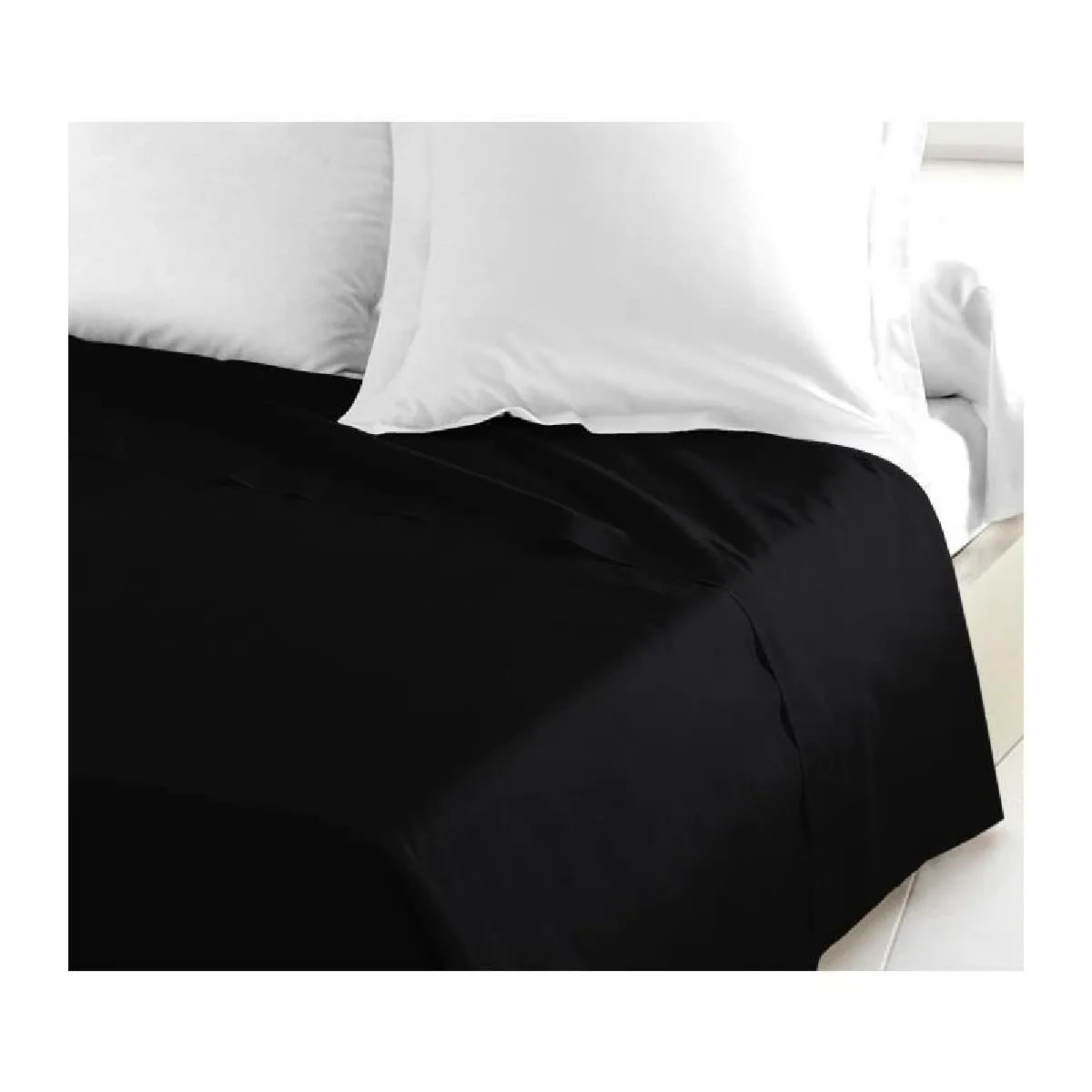 LOVELY HOME  Drap Plat 100% coton 240x300 cm noir