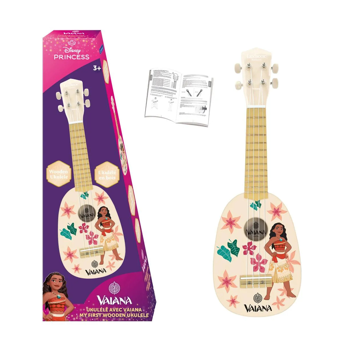 Lexibook Ukulele Vaina en bois avec cordes en nylon - 53 cm Marron - vue 1