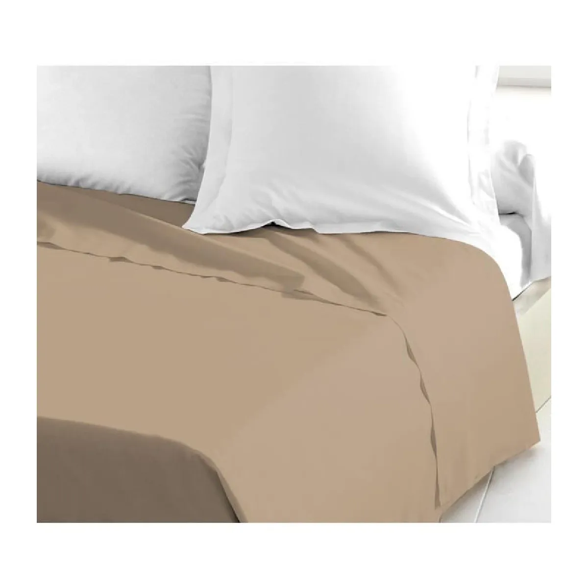 LOVELY HOME  Drap Plat 100% coton 240x300 cm beige