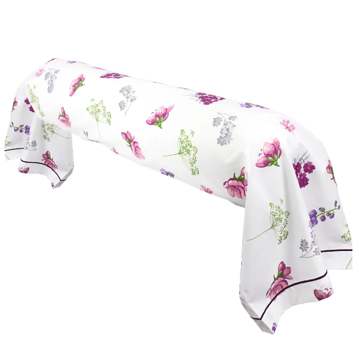 LINNEA  Taie de traversin 140x43 cm 100% Coton Pretty Blanc