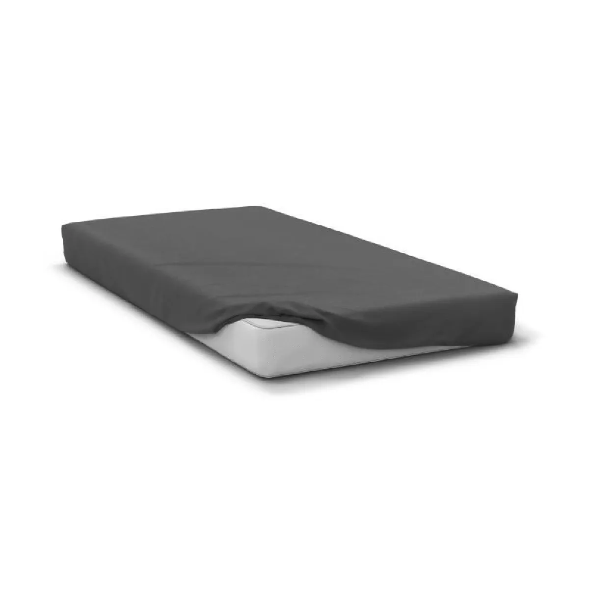 HP71766 Drap housse 140 x 190 cm bonnet 30 cm microfibre gris anthracite