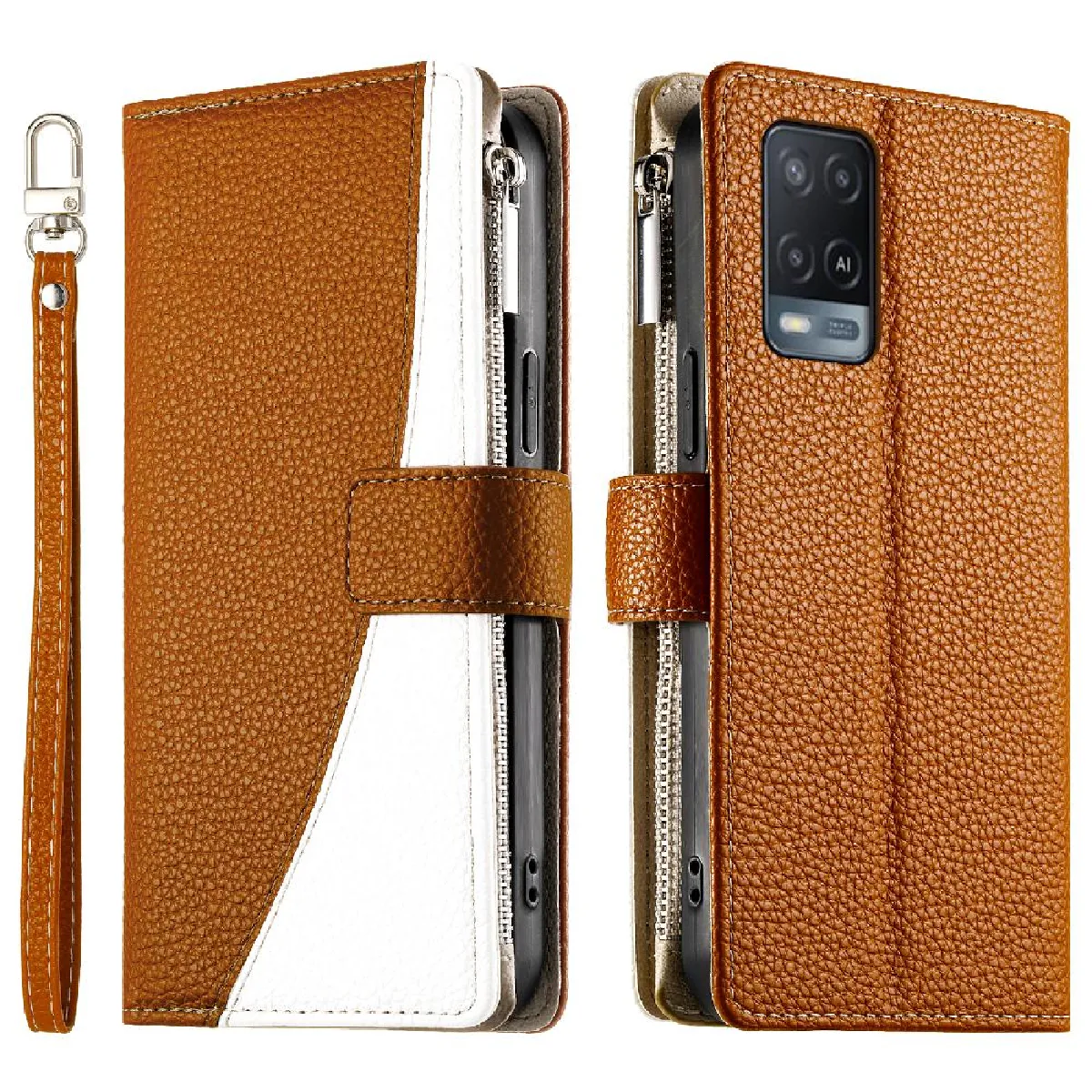 Étui Dragonne Xiaomi Redmi 12, Clapet Portefeuille - Rouge - Français