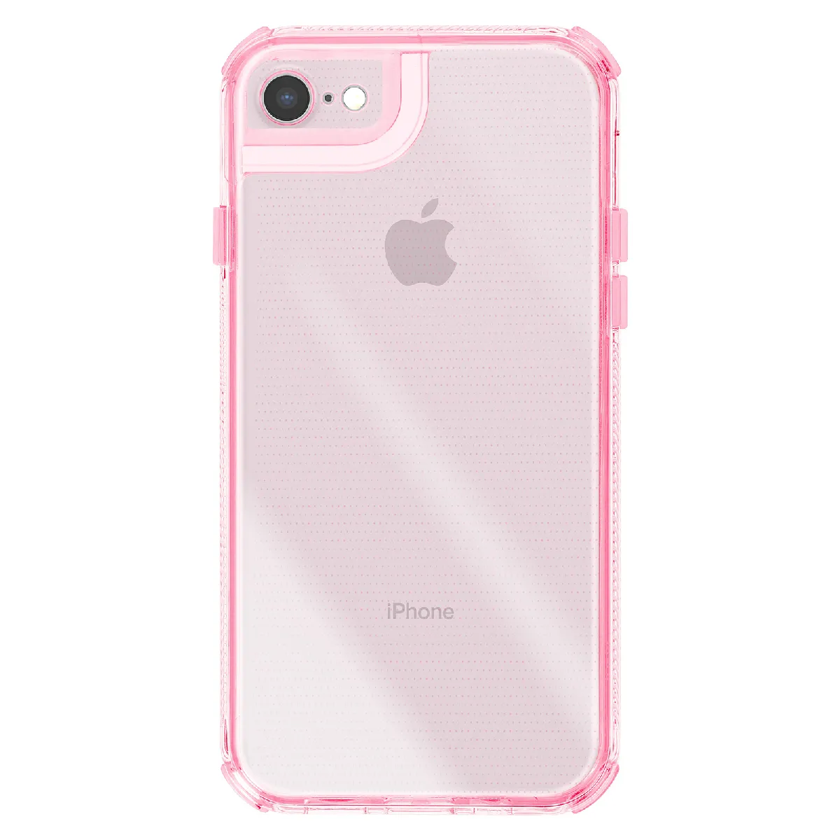 Coque pour iPhone 7/8/SE 2022 - AVIZAR - Bi-Mati&egrave;re - Antid&eacute;rapante - Rose - Textur&eacute;