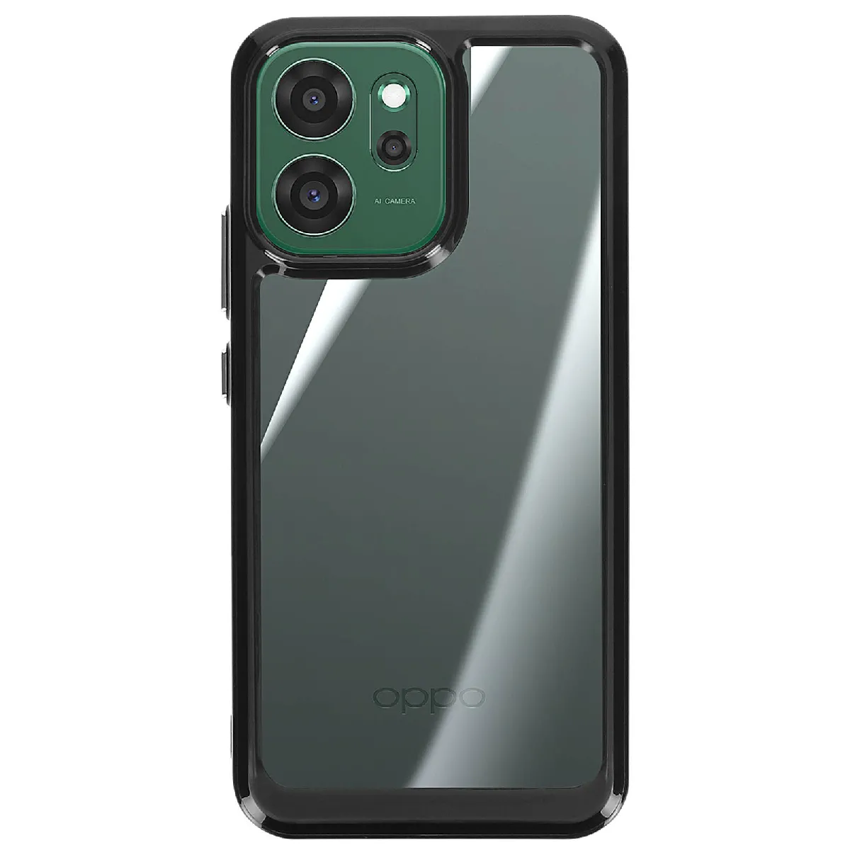 Coque pour Oppo Reno 14F / 14 FS Design Hybride Ultra-R&eacute;sistant Noir transparent