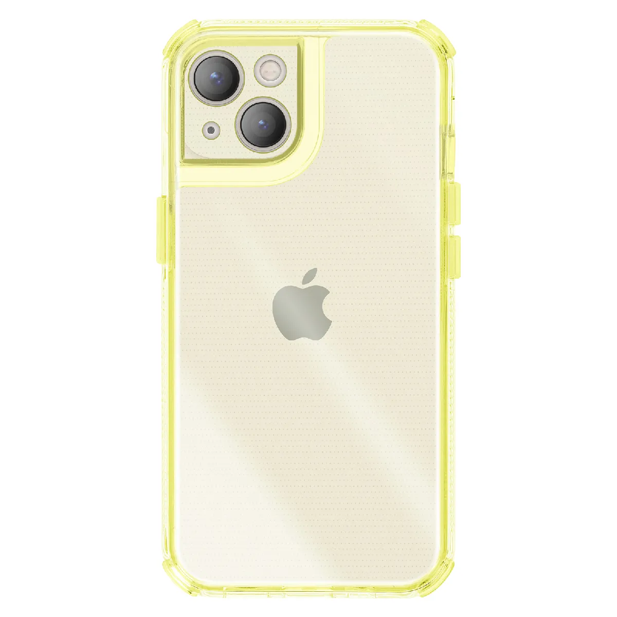 Coque pour iPhone 13 - AVIZAR - Renforc&eacute;e - Antid&eacute;rapante - Jaune - Bi-Mati&egrave;re