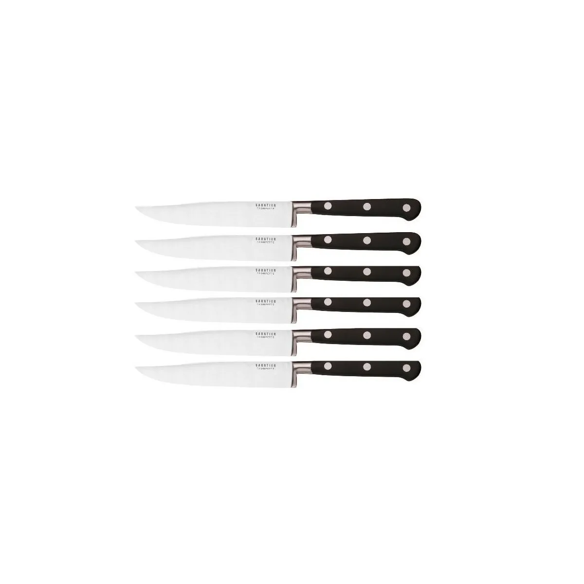 Coffret 6 couteaux steak lame lisse noir - 658502-1 - RICHARDSON SHEFFIELD
