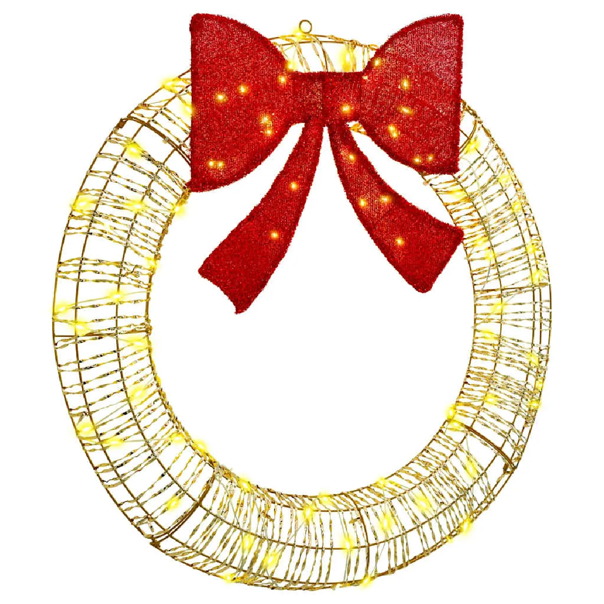 vidaXL Couronne avec 80 LED chaud 90 cm PET - vue 2