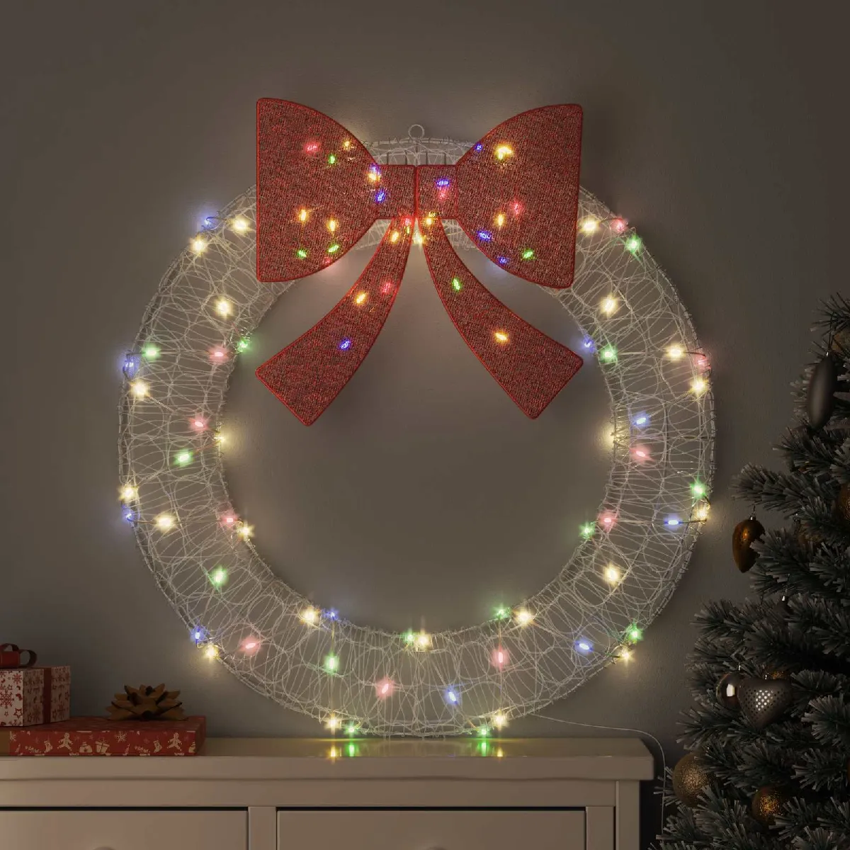 vidaXL Couronne avec des lumières à LED 90 cm Acrylique