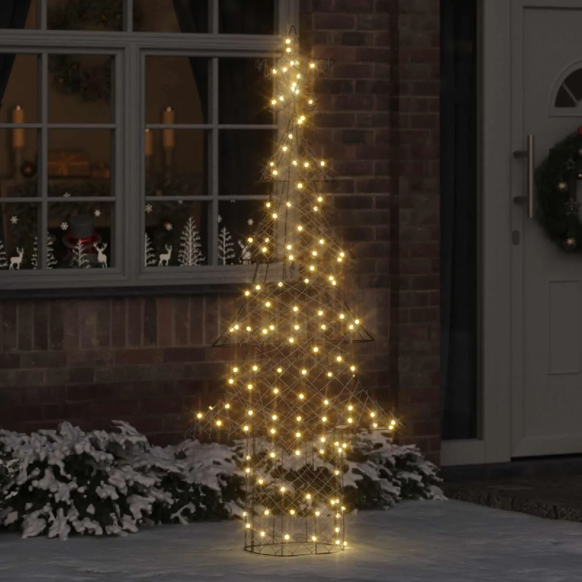 vidaXL Sapin de Noël avec 240 LED chaud 180 cm Rotin