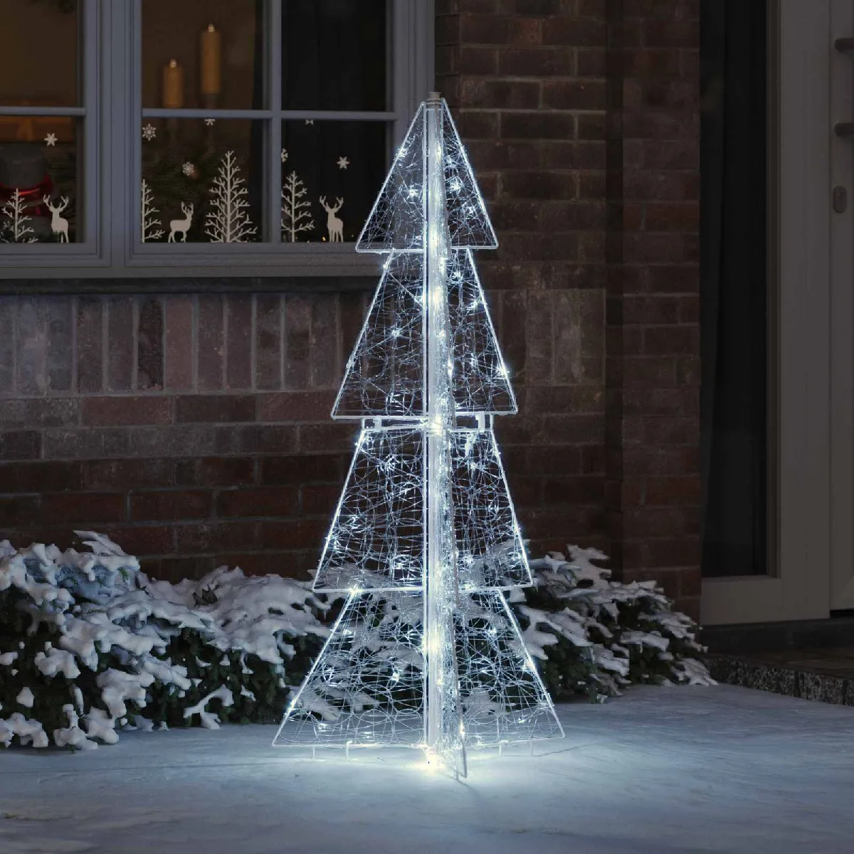 vidaXL Sapin de Noël avec 100 LED froid 120 cm Acrylique - vue 2