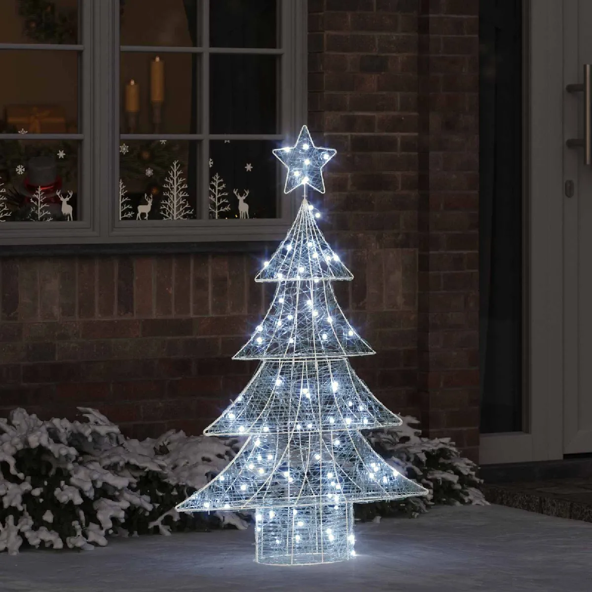 vidaXL Sapin de Noël avec 100 LED froid 120 cm Acrylique