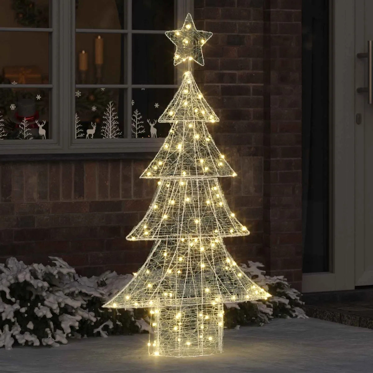 vidaXL Sapin de Noël avec 160 LED chaud 150 cm Acrylique