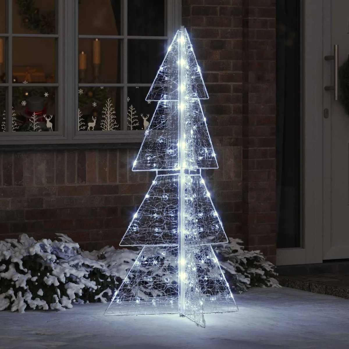 vidaXL Sapin de Noël avec 160 LED Froid 150 cm Acrylique