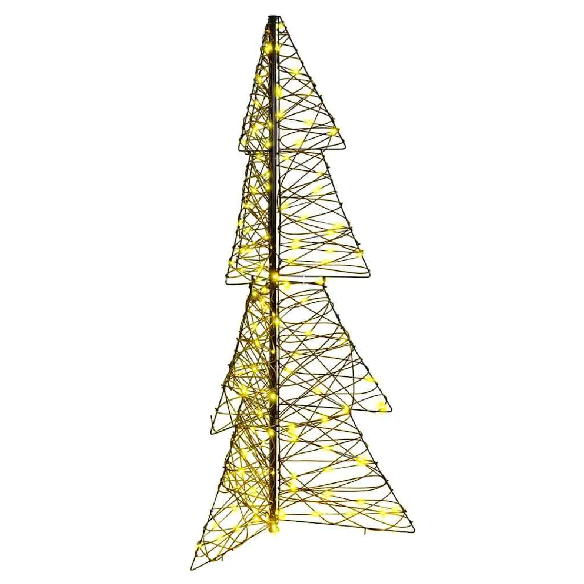 vidaXL Sapin de Noël avec 160 LED chaud 150 cm Rotin