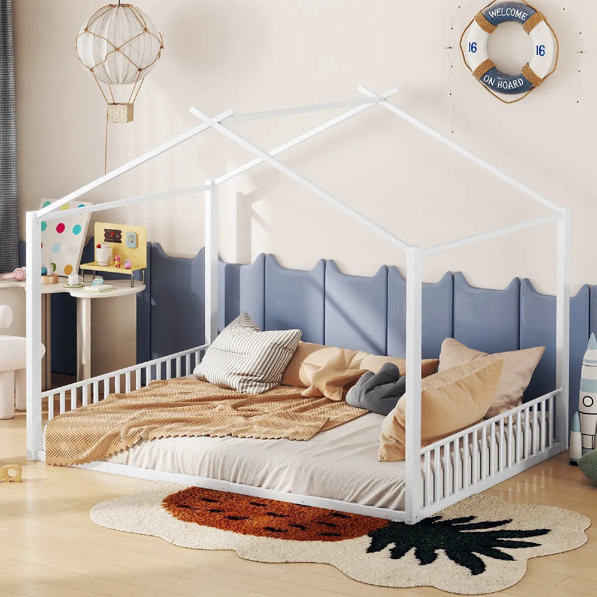 Lit cabane 140x200 cm - Lit enfant - Blanc