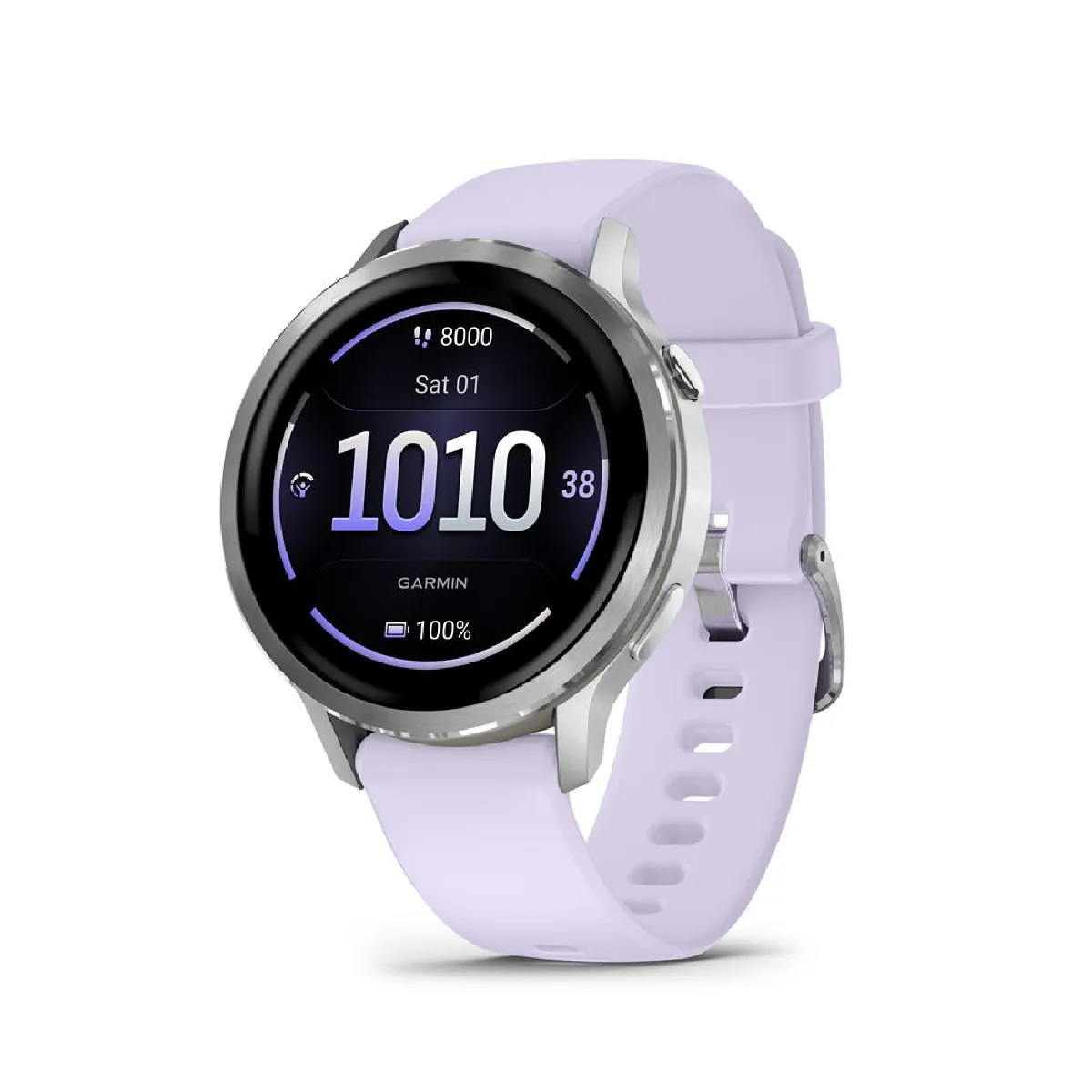 Montre connectée Garmin Venu 4 41 mm Gris et Argent avec bracelet silicone Pervenche